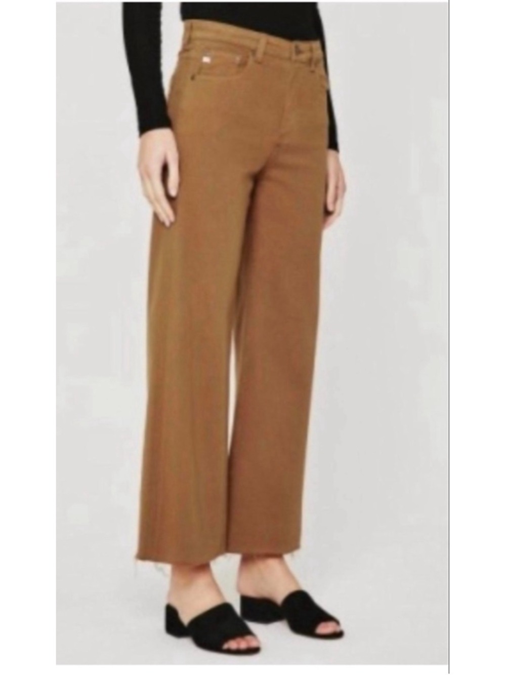 Women's AG Adriano Goldschmied Brown Wide Leg Crop Jeans Size 32 Great Fall Pant